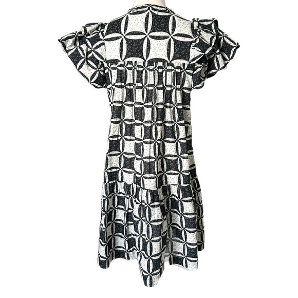 Sea New York Catalina Calico Quilted Pleated Printed Cotton Mini Dress Sz Small - Picture 4 of 6